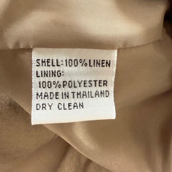 Talbots 100% Irish Linen Blazer Tan Beige Three-Button Fully Lined, Size 12P - Picture 9 of 9